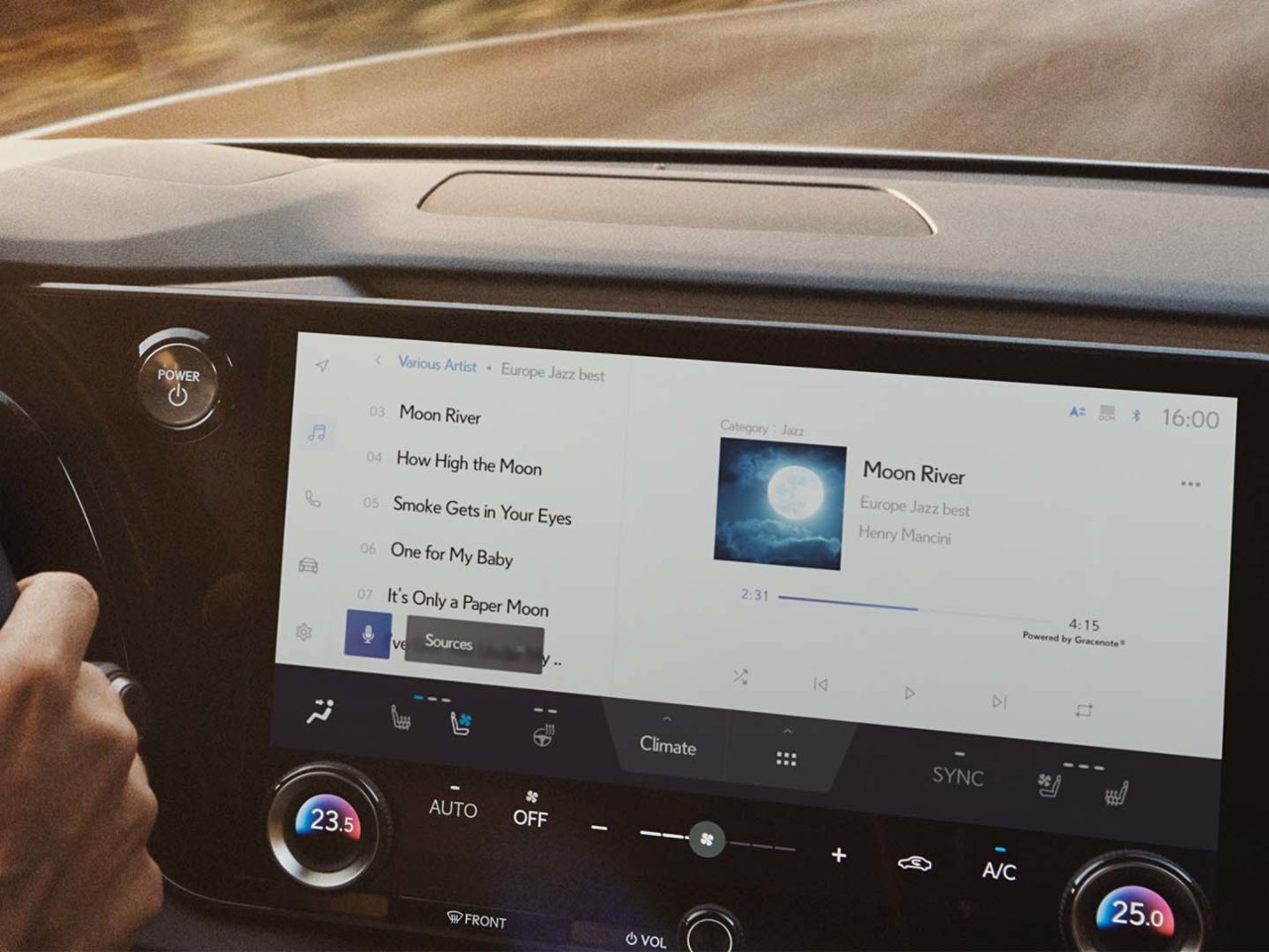 Close-up of the Lexus RX 14-inch touchscreen.