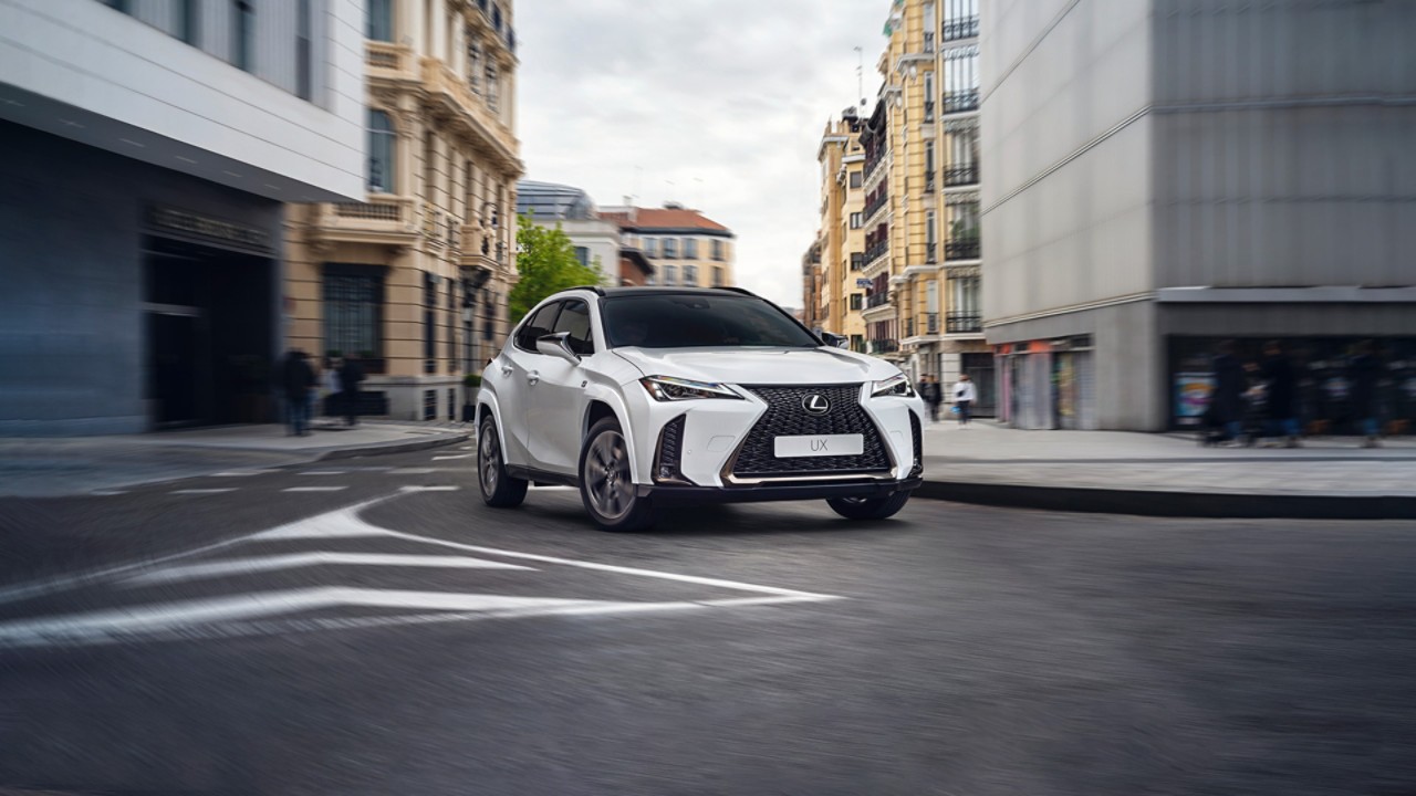 Lexus UX driving on a road