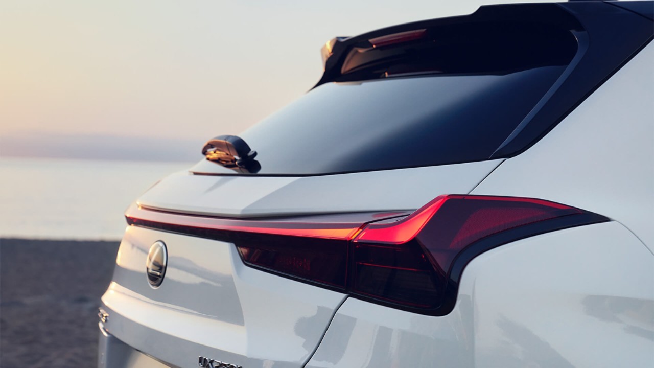 Close-up of the Lexus UX's brake lights 