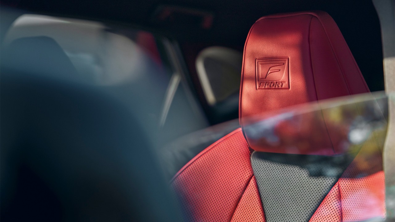 Close up of Lexus F Sport leather seats 