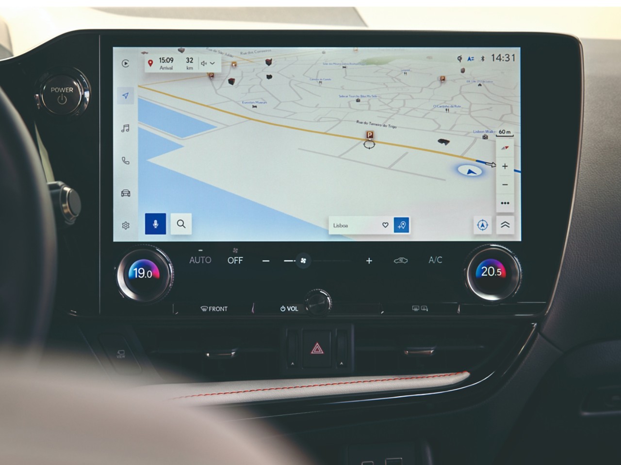Naviagtion on a Lexus multimedia screen